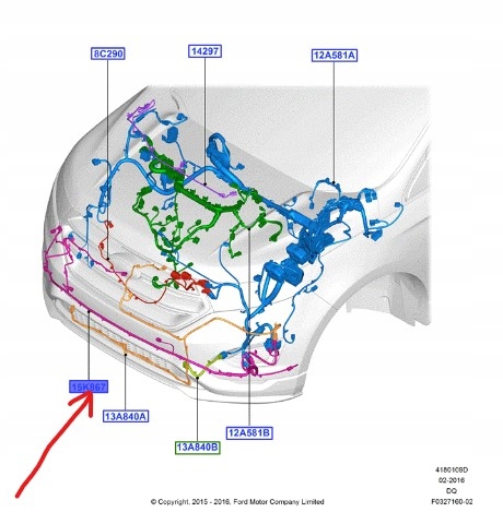 фото №1, Жгут бампера перед ford edge mk2