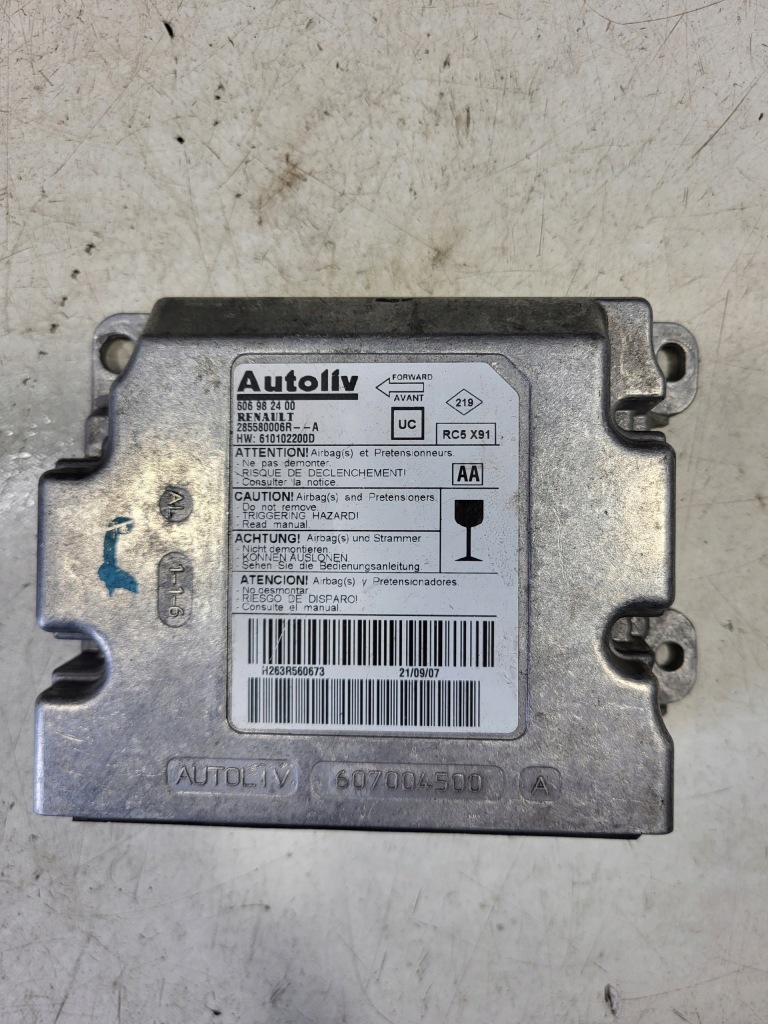 фото №1, Модуль блок керування датчик подушок подушка безпеки renault laguna iii 3 285580006r