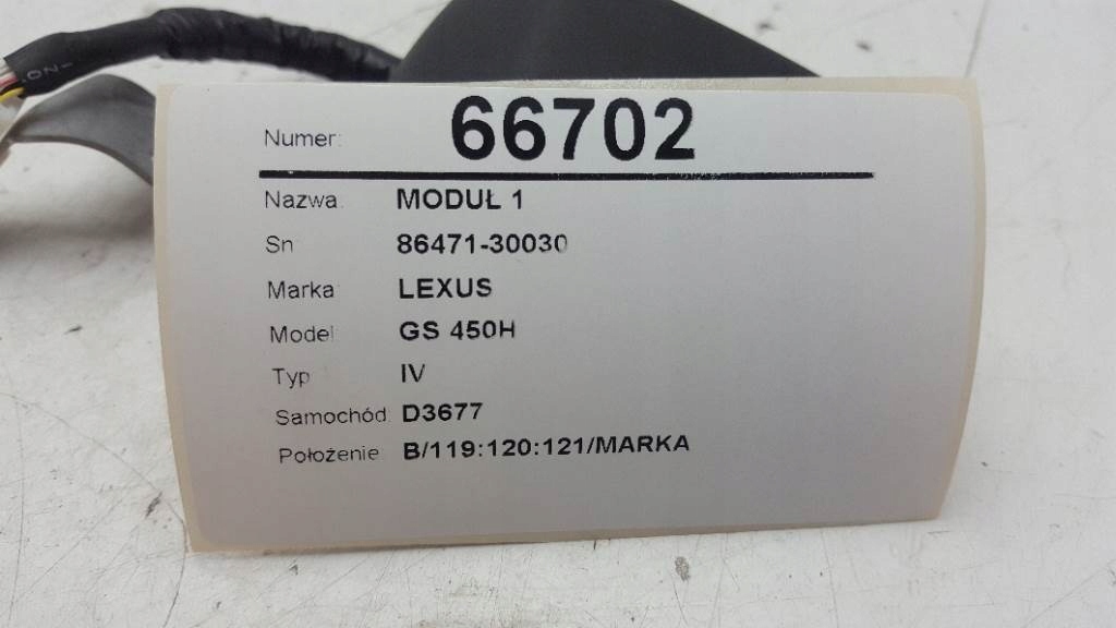 фото №2, Модуль камера lexus gs 450h iv 86471-30030