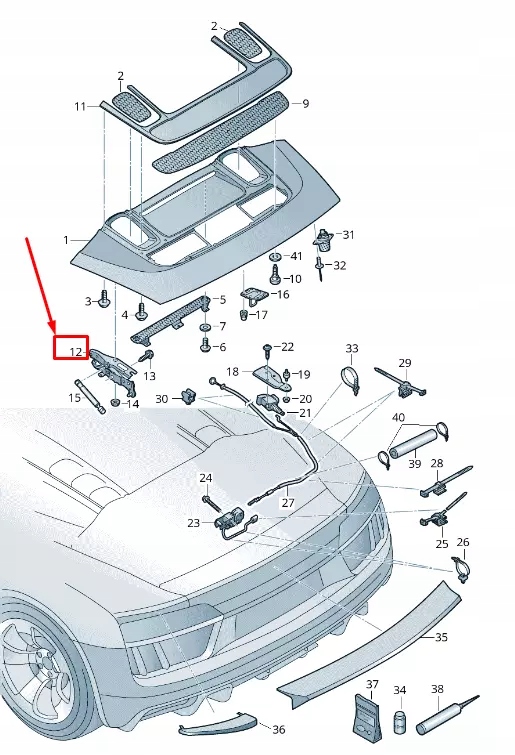 фото №1, Audi r8 4s rear left сторона крышка багажника hinge 4s7827301