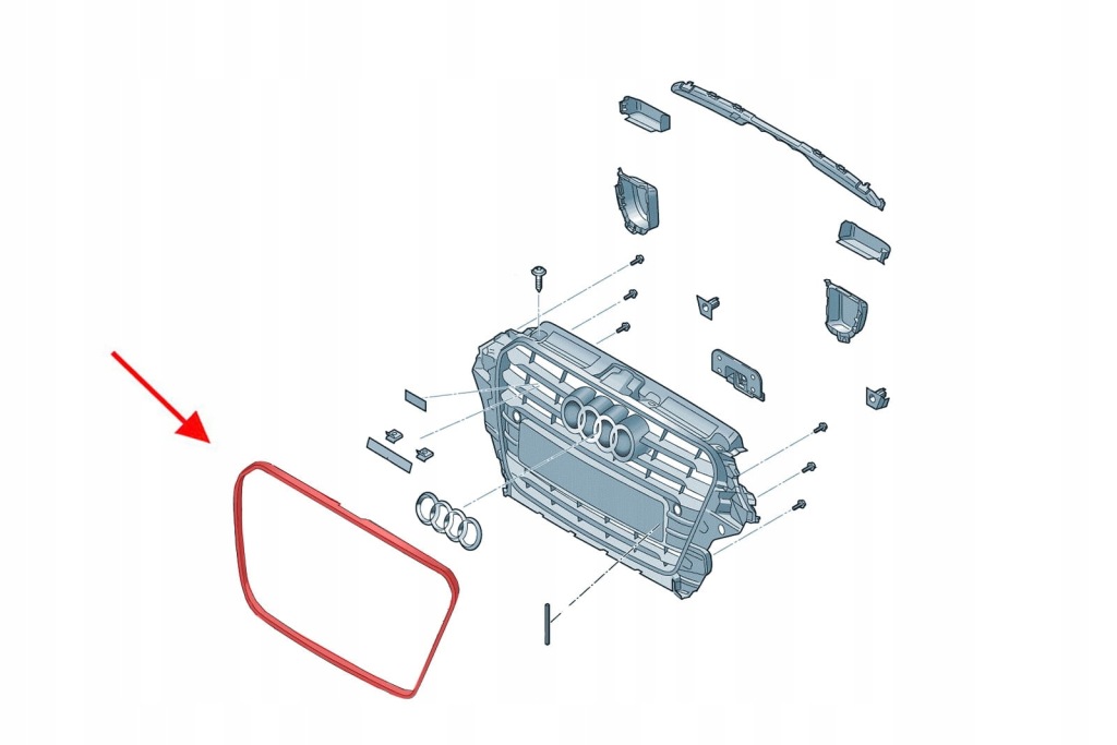 фото №4, Рамка решетка хромированная 8v4853653 audi rs3 8v4 2015-2017 przed liftingiem