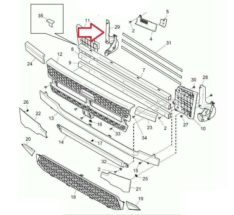 фото №2, Петля решётка нижний правый scania r s 17-