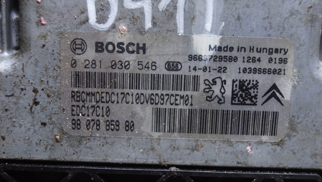 фото №10, Блок управления двигателя citroen peugeot 1.6 ehdi 9807885980