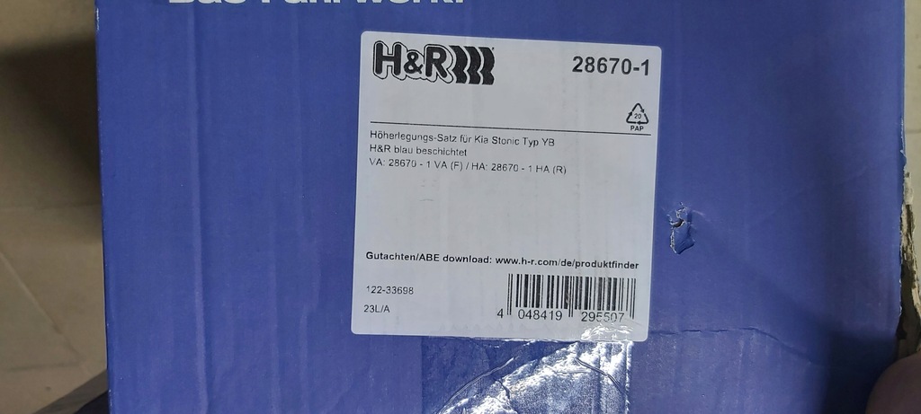 фото №9, Kia stonic пружини набір пружина kba 91830-28670 h&r nowe