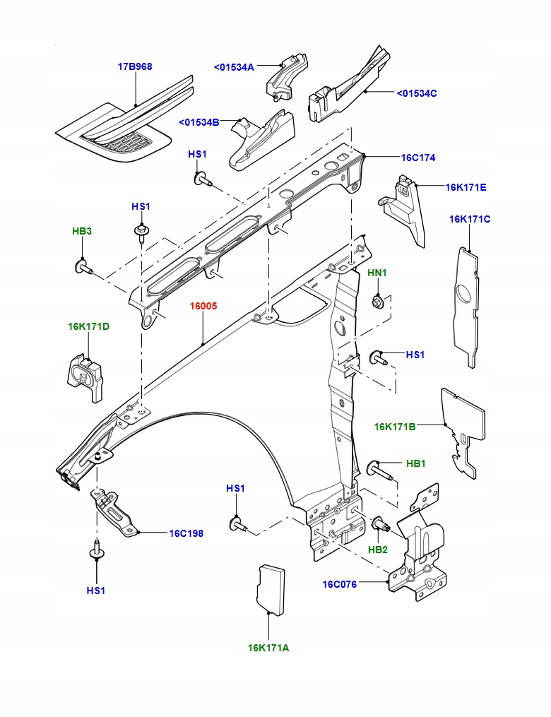 фото №1, Крыло передний левый land rover range rover sport l494 lr061824 fk6216006aa