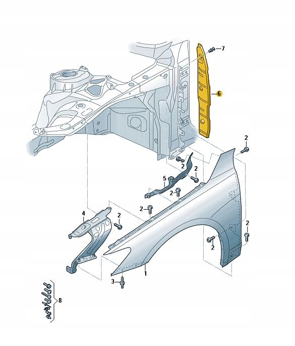фото №1, Element замыкающий крыло правый audi a7 s7 c8