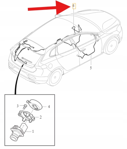 фото №1, Шланг камеры парковки задняя volvo v40 2013- оригинальный номер 31347511