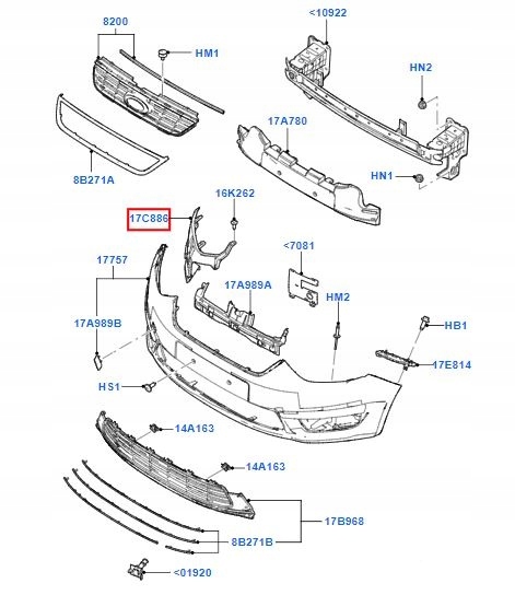 Направляющая бампера левый перед ford galaxy mk3 2010- 1700792 _ am21-17e857-ac Цена