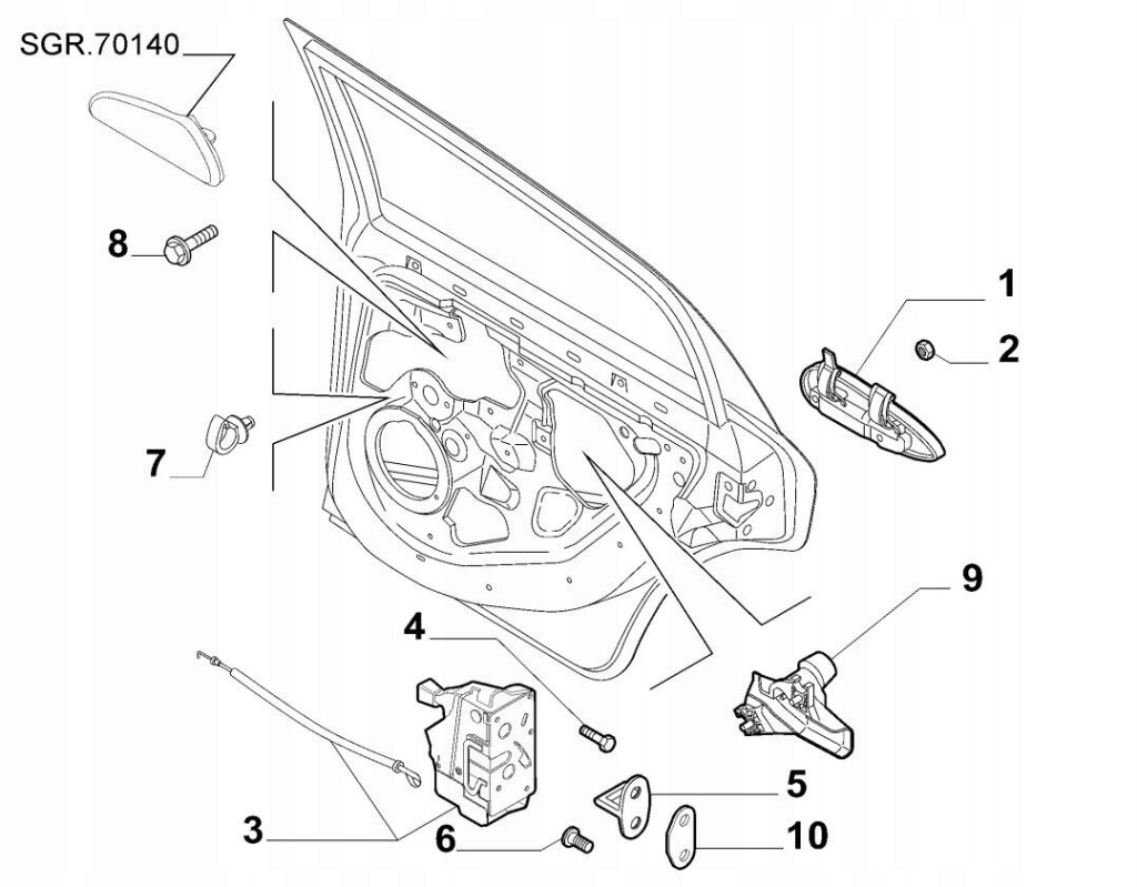 фото №6, Ручка дверь правый задняя fiat grande punto 735471439