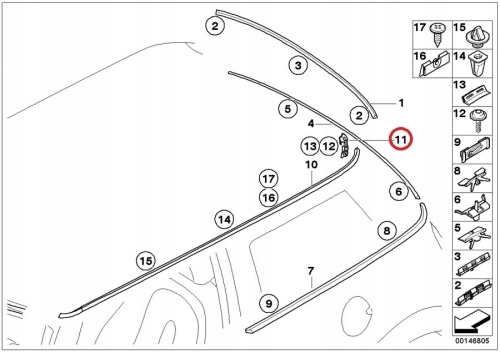 фото №2, Наконечник левая крепление накладки mini r50 r53 cooper s