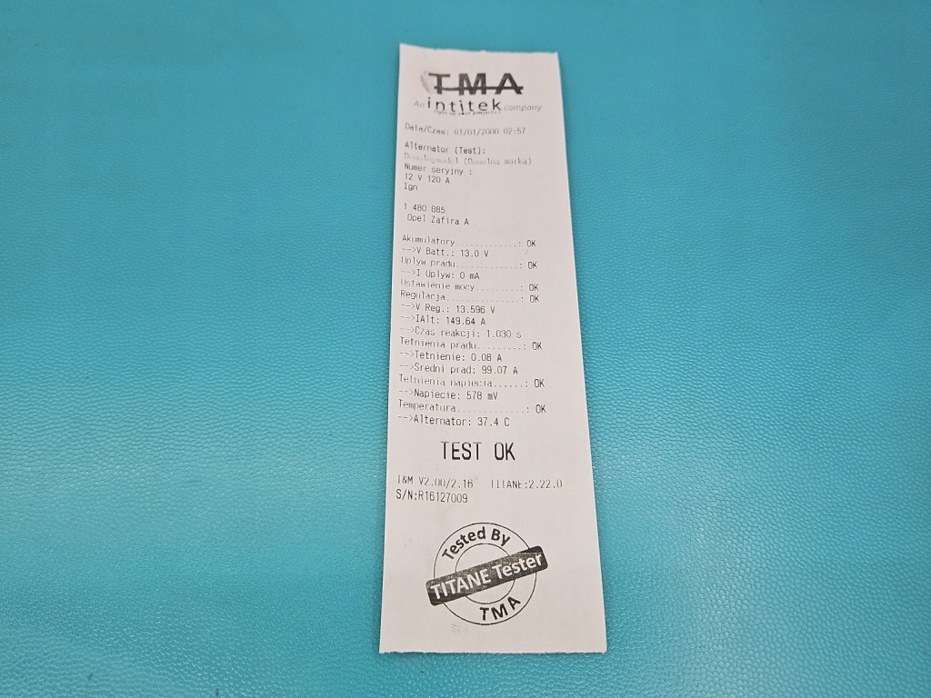 Test генератор opel zafira a 0124425009 1.6 16v Недорого