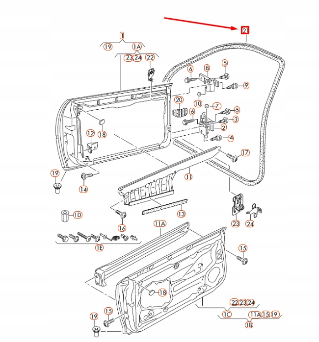 фото №9, Audi a3 8p прокладка внутренняя дверь передних 8p3831721k6v9oryginalna