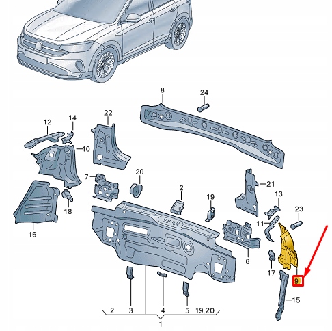 фото №2, Vw taigo cs rear left tail light mounting 2g7813327a
