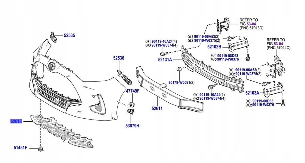 фото №1, 52618-k0010 плита pod бампер yaris iv p21