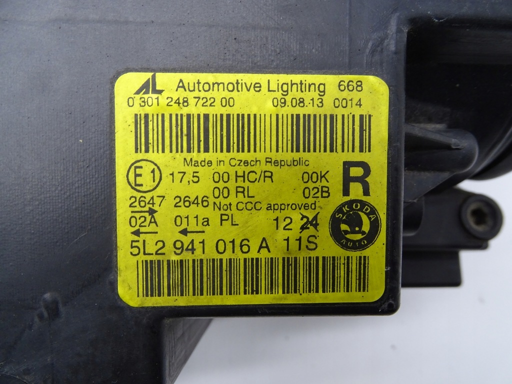 фото №16, Лампа фара права правий перед передня skoda yeti i 5l2941016a