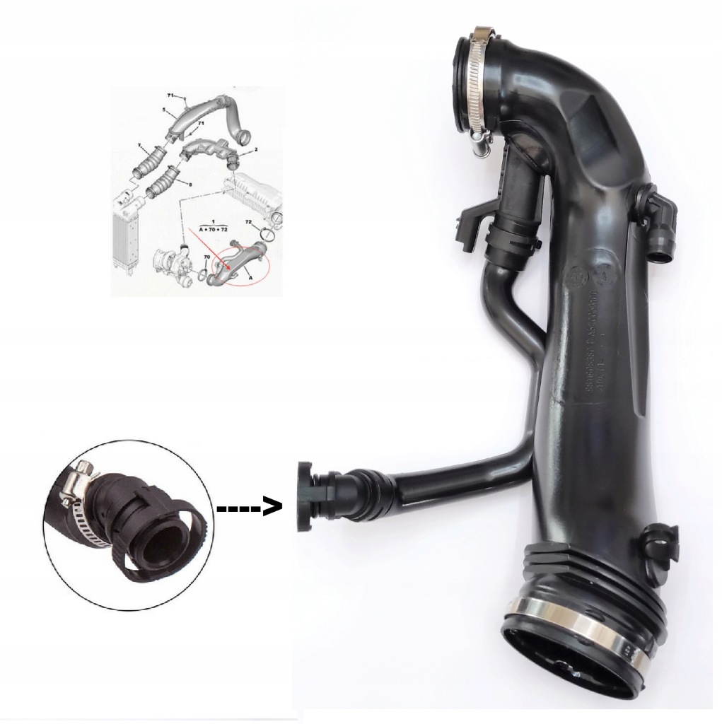 фото №1, Wąż турбины воздуха citroen c4 ii c5 iii 1,6