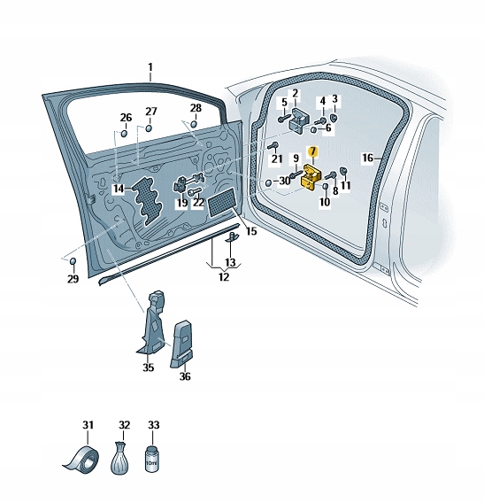 фото №1, Петля дверь vw golf 8 перед dół левая