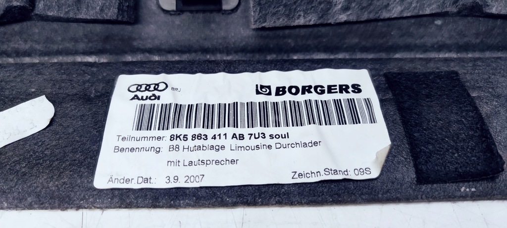 фото №7, Полиця задня задня audi a4 b8 sedan 8k5863411ab