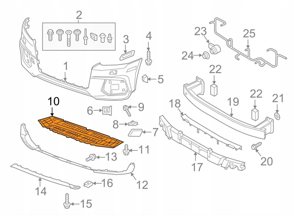 фото №2, Audi q3 8u передняя часть under бампер cover 8u0807233e