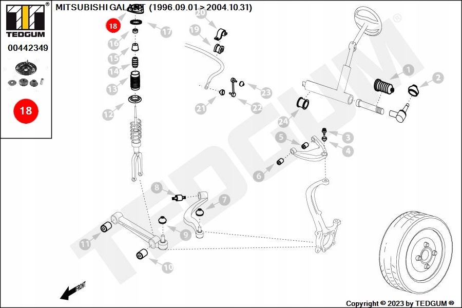 фото №11, Tedgum 00442349 кронштейн амортизатора