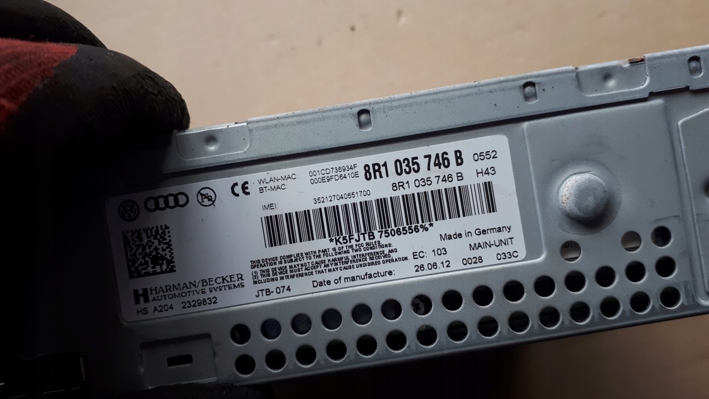 фото №5, S4 b8 lift a4 зчитувач навігації mmi 3g+ 8r1035746b