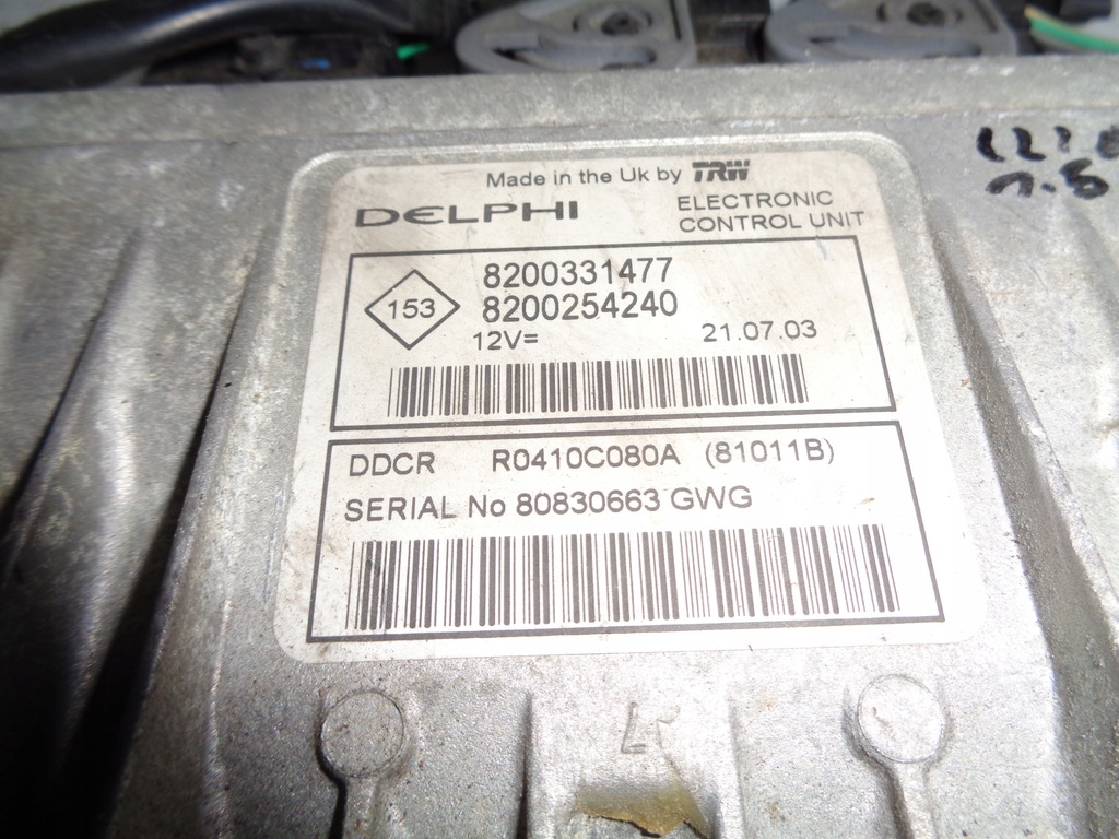 фото №2, Блок управления двигателя renault 8200331477