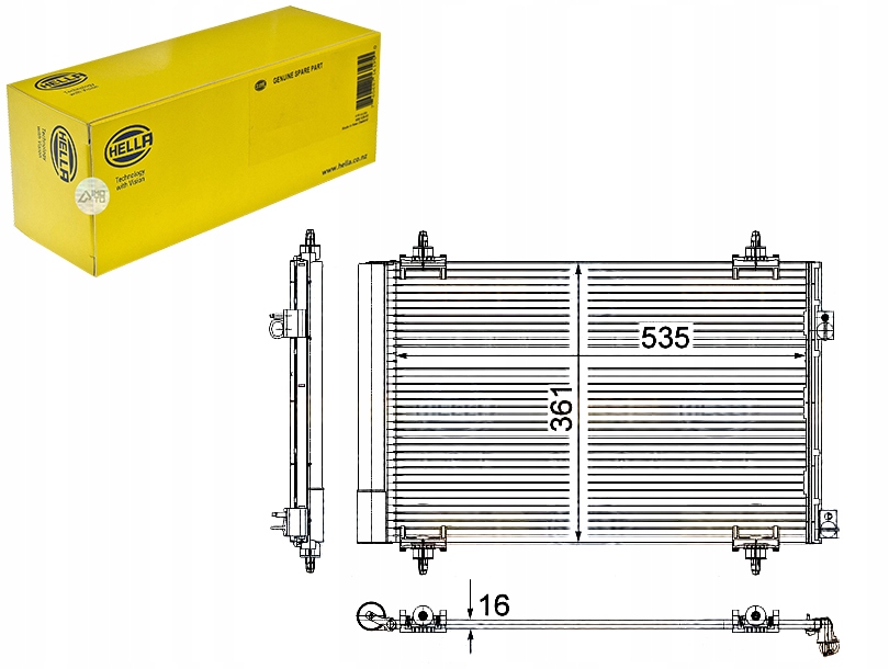 фото №1, Конденсатор радиатор кондиционера hella 9682531680