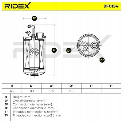 Фільтр пального ridex 9f0154 Оригінал