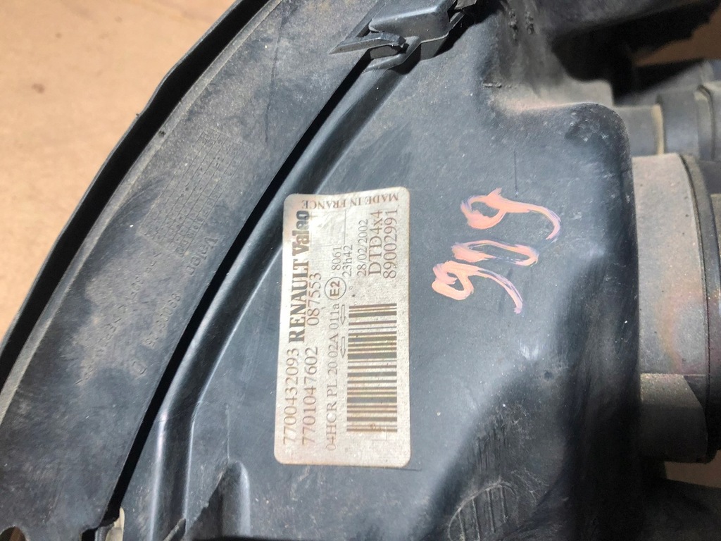 фото №9, Лампа правый перед renault scenic i rx4 7700432093