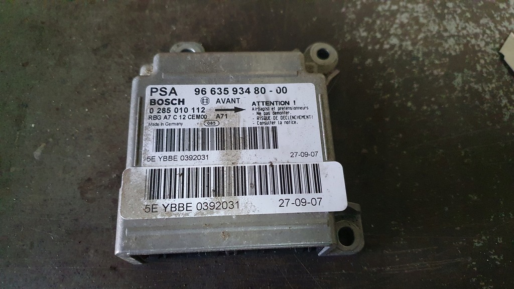 фото №1, Peugeot 207 - датчик подушок 9663593480