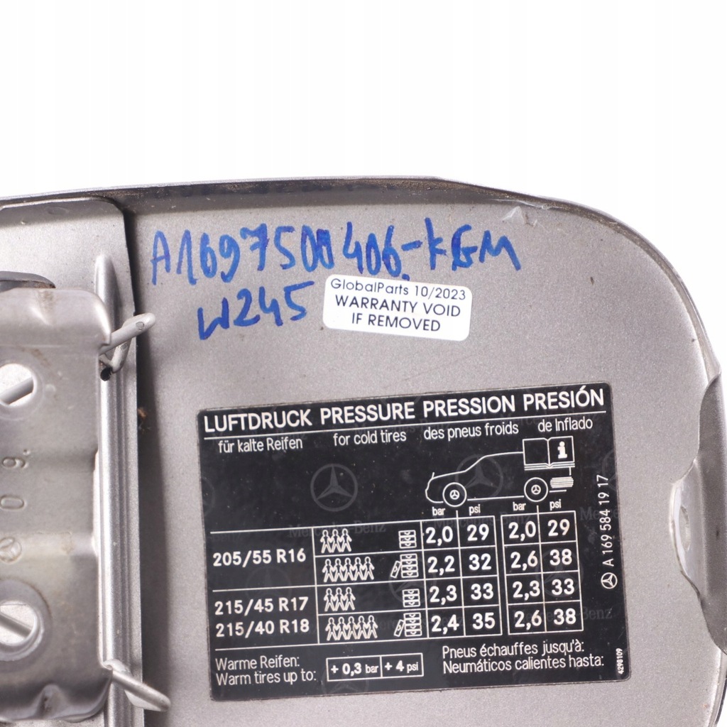 фото №9, Mercedes w245 заливна горловина пального кришка заливної пального comet grey металік - 748