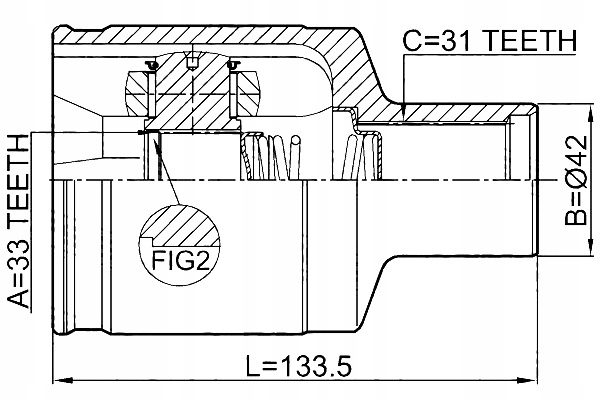 фото №2, Febest 2411-dustawdrh набор шарнир, wał приводной