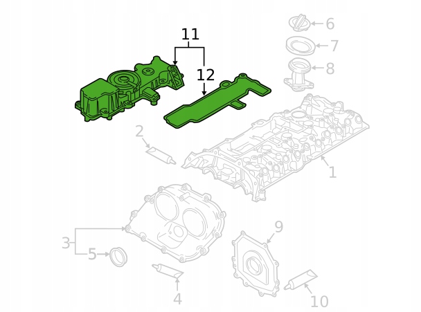 фото №11, Audi rs3 8v двигатель oil сепаратор 07k103495f