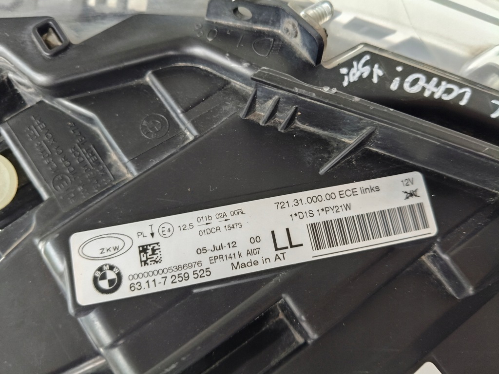 фото №12, Лампа левая фара bmw 3 f30 f31 12- ксенон led некорректируемый