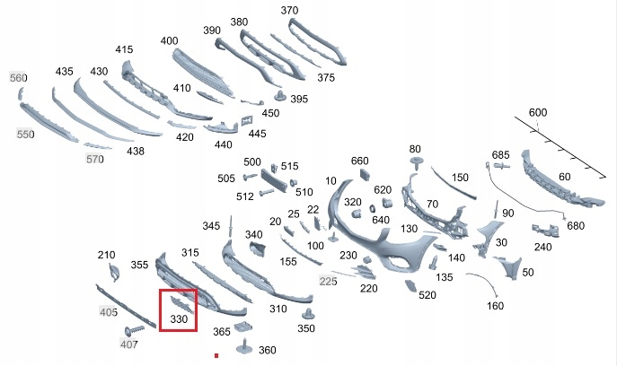 фото №2, Mercedes glc решётка бампера правая оригинал