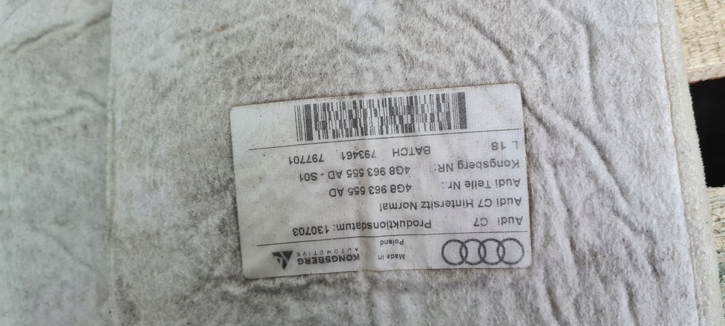 фото №13, A6 c7 4g мат подогрев сиденье задняя сиденье левая правая коврики a7 4g