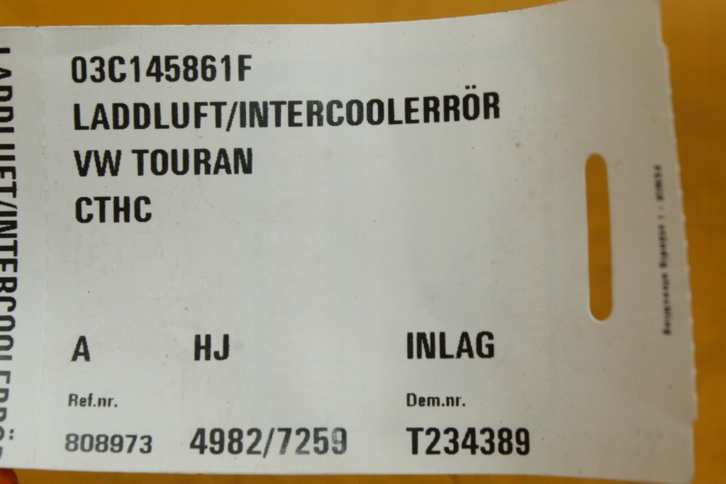 Труба шланг повітря датчик vw touran 1.4 tsi cth 1k0143823c 0281002977 в Україні