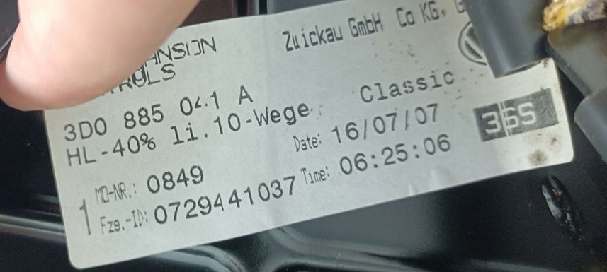 фото №9, Спинка сиденье комплект vw phaeton 3d 02-10 3.0 tdi v6 3d0885041a