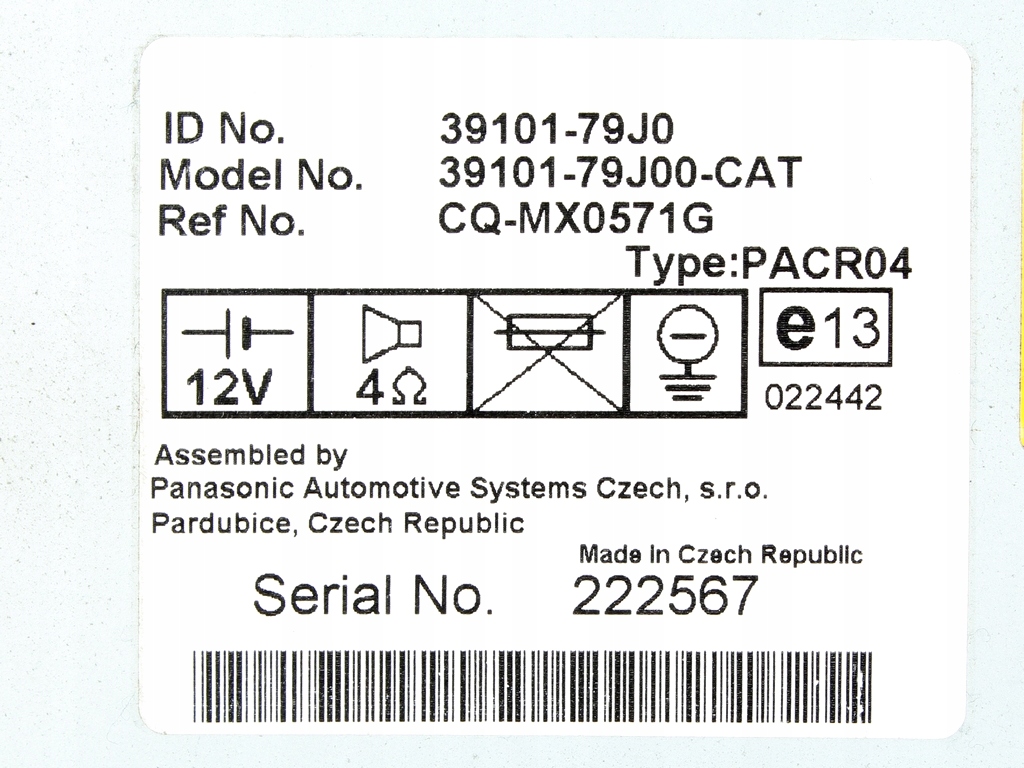 фото №7, Радио радиопроигрыватель cd fiat sedici suzuki sx4 39101-79j0