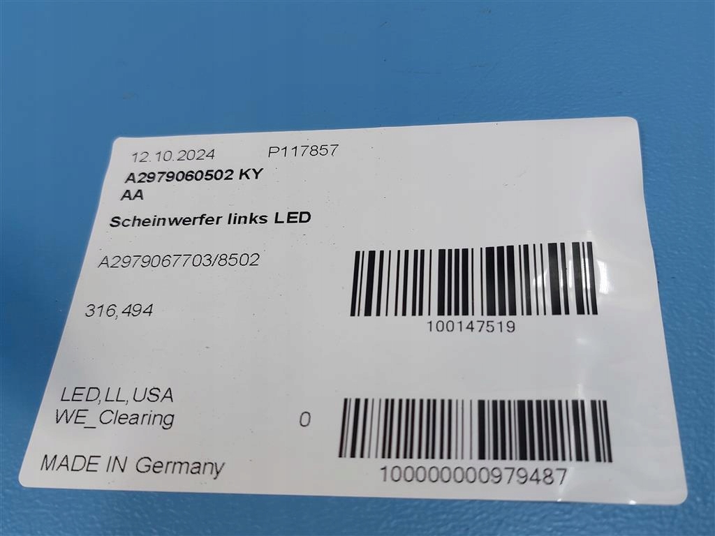 фото №13, Фара лампа перед ліва mercedes eqs 350 a2979060502 usa 22-