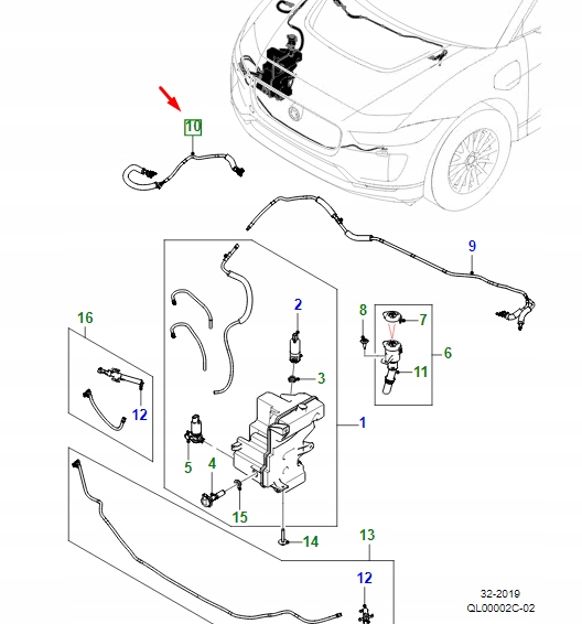фото №1, Jaguar i-pace x590 screenwash шланг rhd t4k1246 original