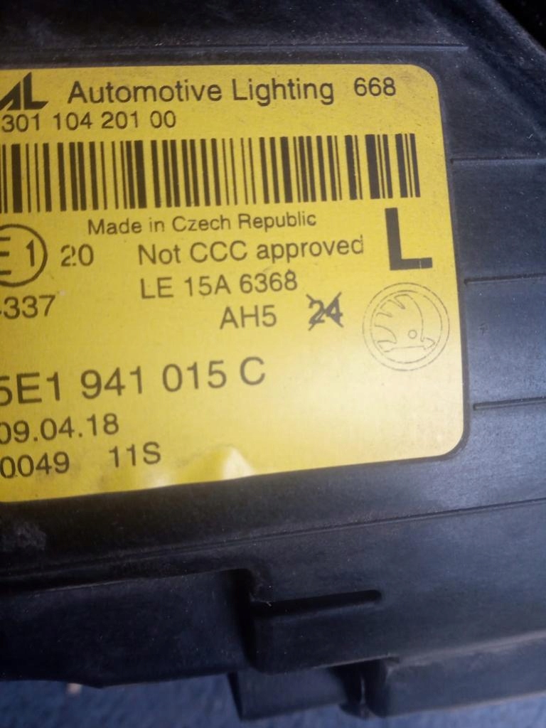 фото №3, Skoda octavia 3 5e1941015c лампа левая full led