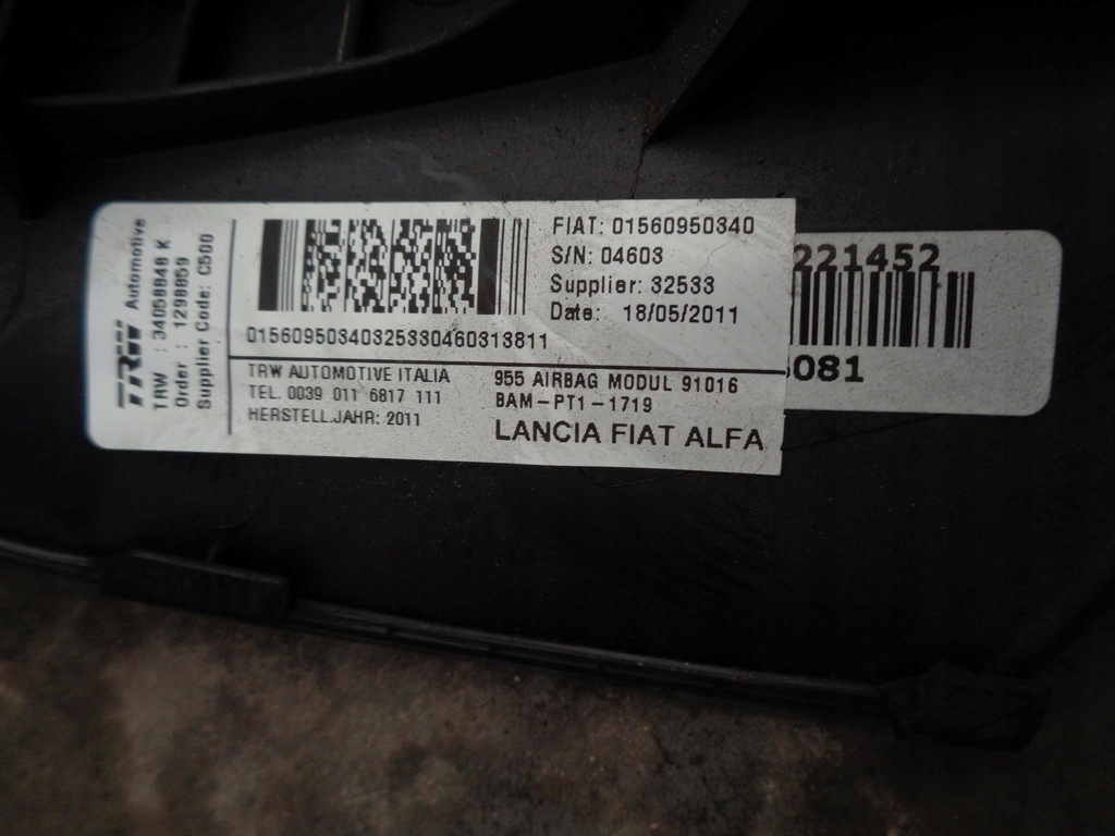 фото №14, Панель приладів консоль подушки безпеки ремені alfa romeo mito 2008-