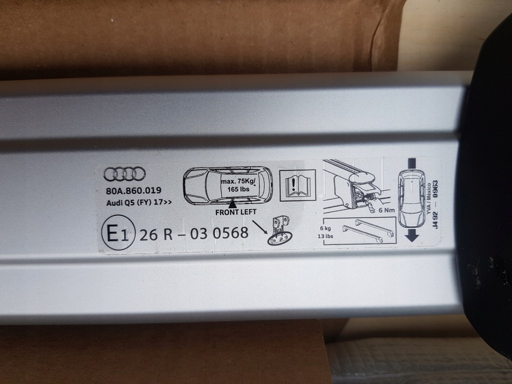 фото №7, Багажник na крыша крышный audi q5 ii 2 80a 17 - основание багажника крышный