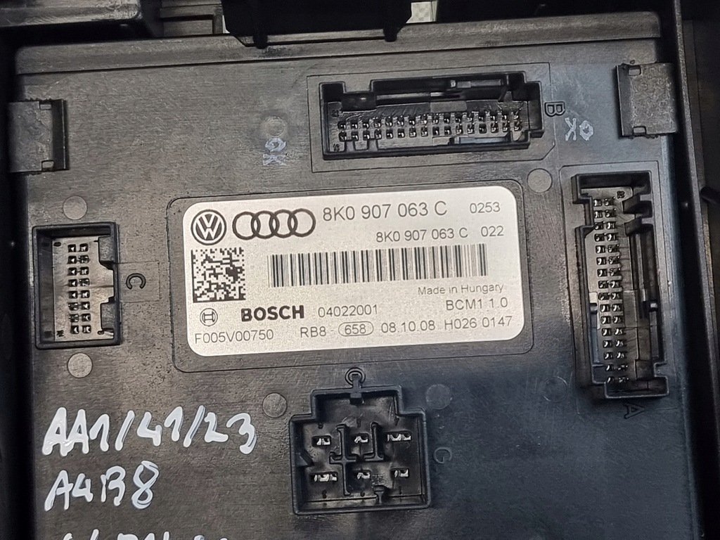фото №11, Модуль комфорта bcm оригинальный номер 8k0907063c audi a4 b8 2.0 tdi 125kw anglik 08r