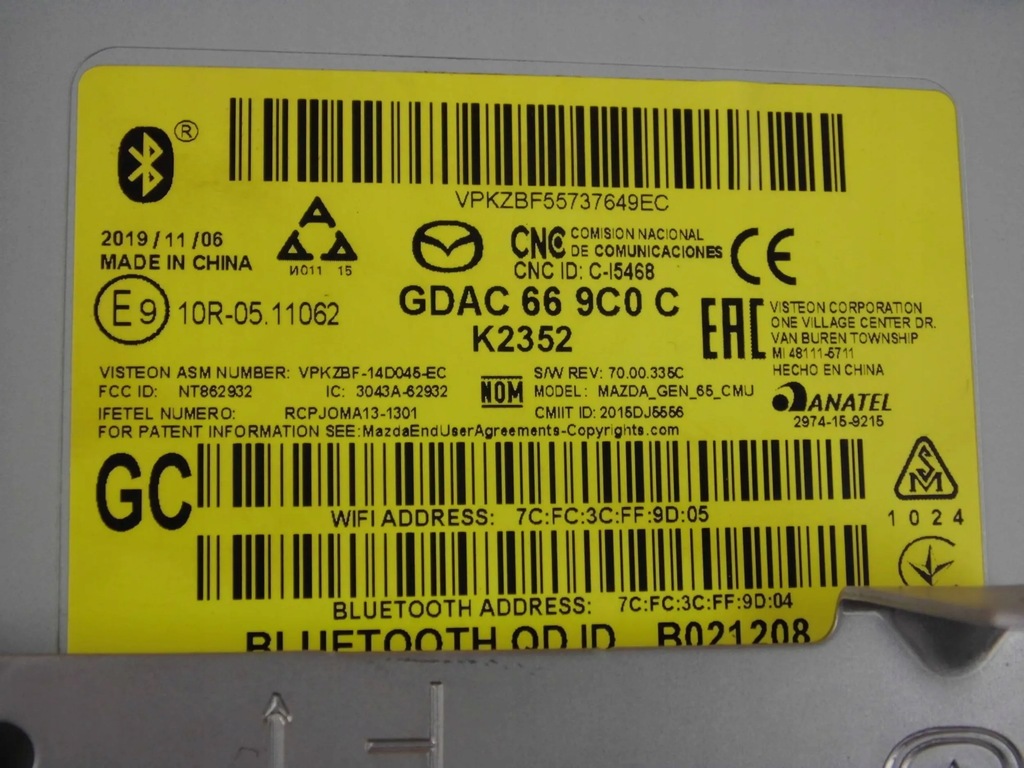 фото №11, Mazda mx-5 2019 радио навигация экран монитор gdac669coc