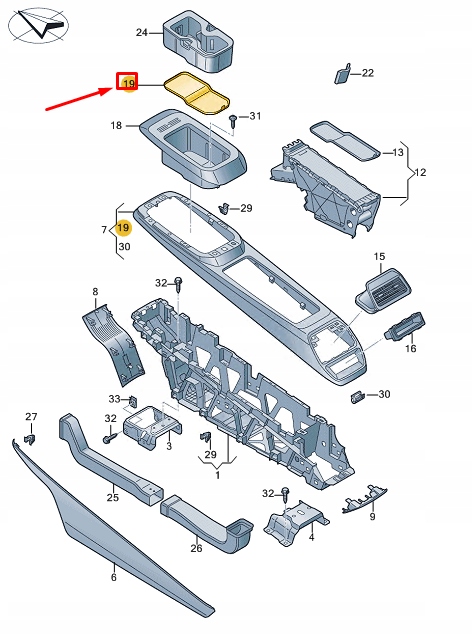 фото №1, Vw id.4 e21 передня частина відсік для зберігання compartment insert 11a863328a4pk