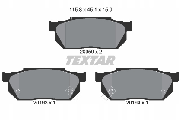 фото №1, Textar гальмівні колодки ham. honda civic crx prelude 2095902