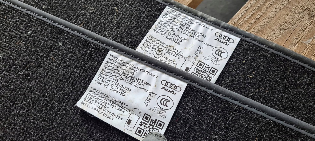 фото №8, Rs5 8w lift a5 килимок килимки задня задні 2 штуки 8w0864450e a4 b9 8w s4