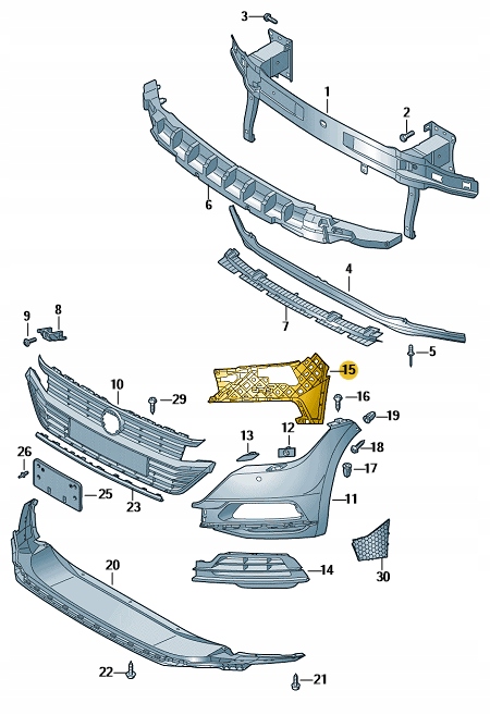 фото №2, Направляющая направляющая бампера vw arteon r-line левая